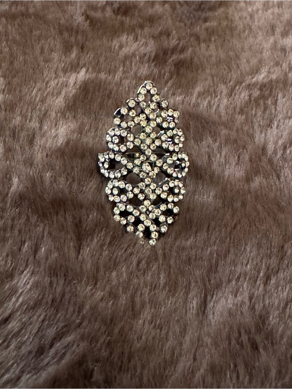 Crystal Filigree Ring- Silver Rhinestone Crystal
